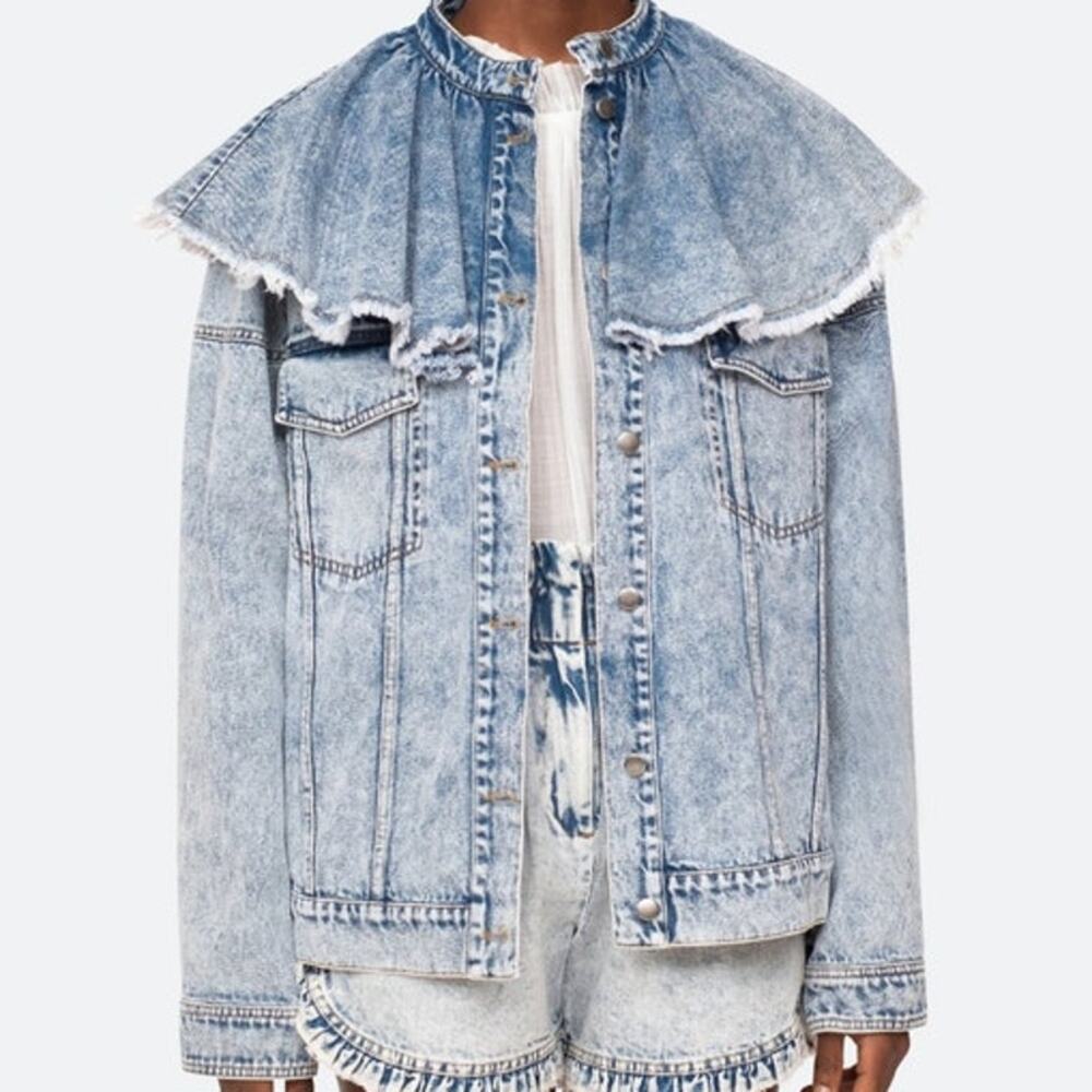 Sea New York Phillipa Denim Jacket Size Size Medium